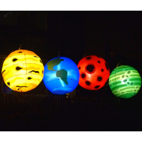 Big inflatable led colorful planets balloon for event decoration